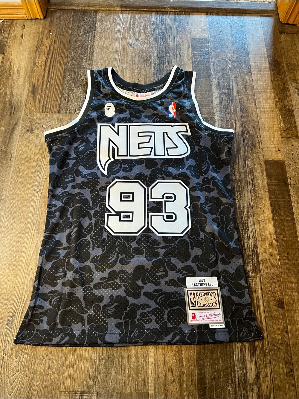 Mitchell & Ness Black Camo Brooklyn Nets 93 Jersey